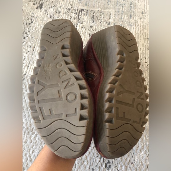 Fly London Yole Lace Up Wedge Ankle Boots in Oxblood Leather 40 - Picture 8 of 9